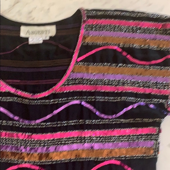 Argenti Vintage sequin 80s-90s fashion top/blose - Picture 2 of 4